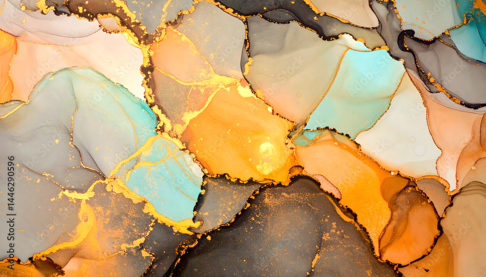 Obraz premium Hyper-Realistic 3D Cracked Marble Stone Pattern with Dust