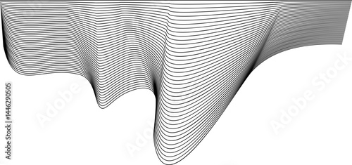 Fluid contour composition resembling the gentle movement of water currents with curved flowing lines.