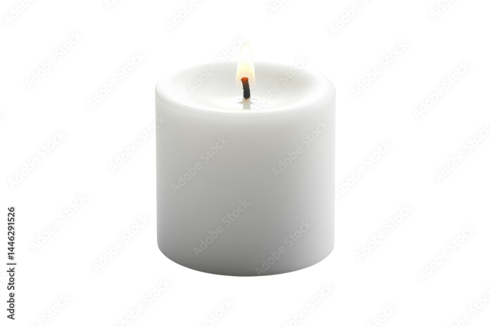 A single lit white candle a symbol of hope and remembrance glows softly against a bright white A single lit white candle a symbol of hope and remembrance glows softly against a bright white