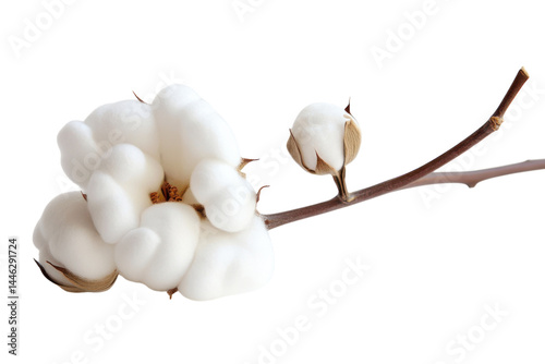 Soft cotton blossoms on a branch nature s gentle beauty pure white fluffy texture against a bright