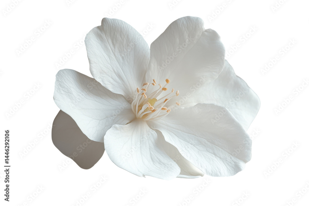 Fototapeta premium Serene white blossom delicate petals soft light gentle beauty pure elegance peaceful bloom tranquil
