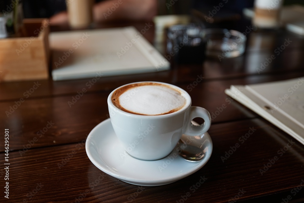 Coffee cup on table