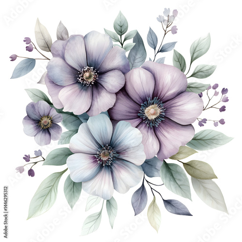 Fototapeta Naklejka Na Ścianę i Meble -  Floral bouquet in watercolor style