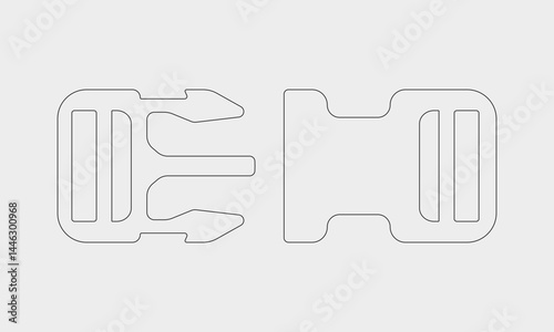 Buckle Up Line Icon Iluustration. Vector