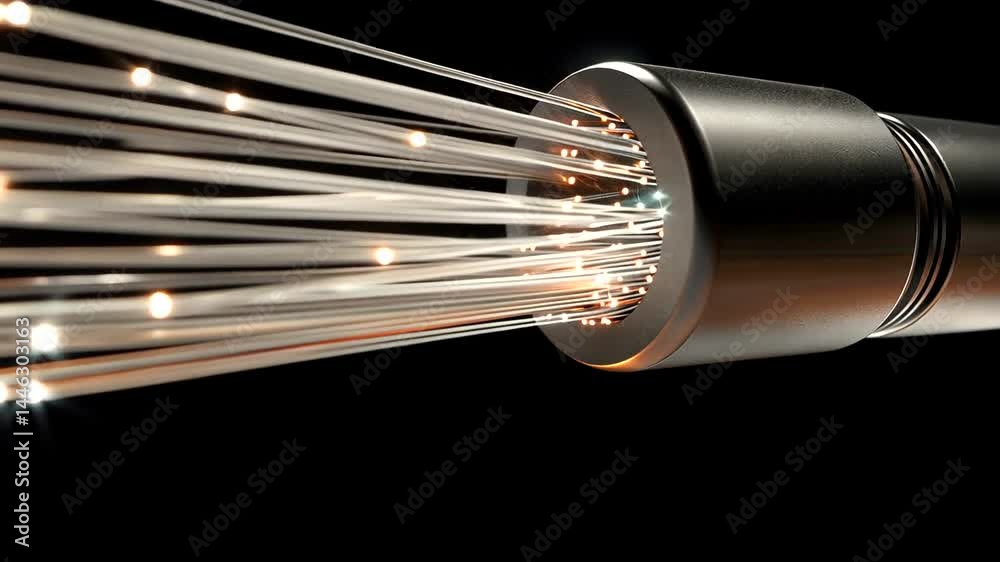 Fiber optic cable close-up