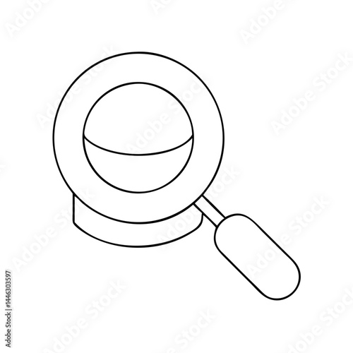 Search icon illustration in minimal style on white background for database concept