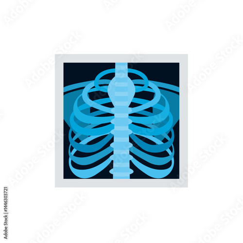 X-Ray röntgen chest vector illustration emoji symbol sign icon flat design
