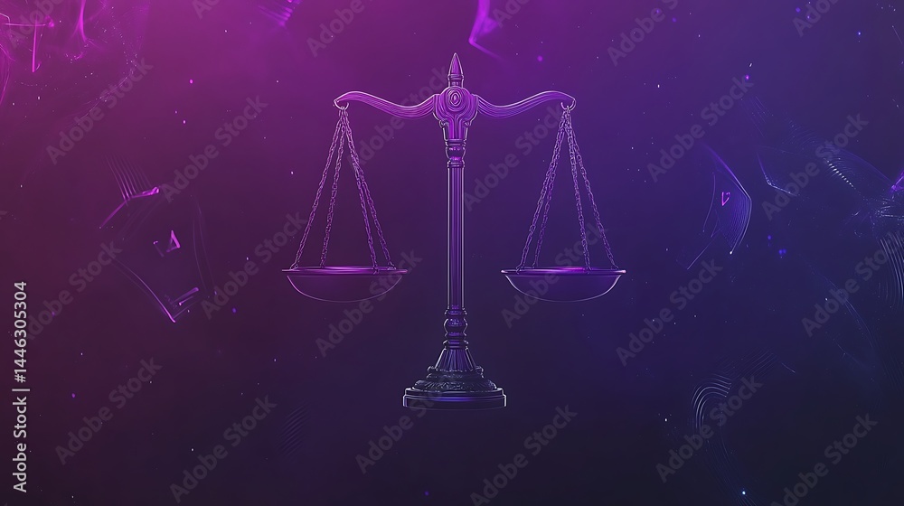 Abstract digital image of a justice scale. Abstract digital image of a justice scale.