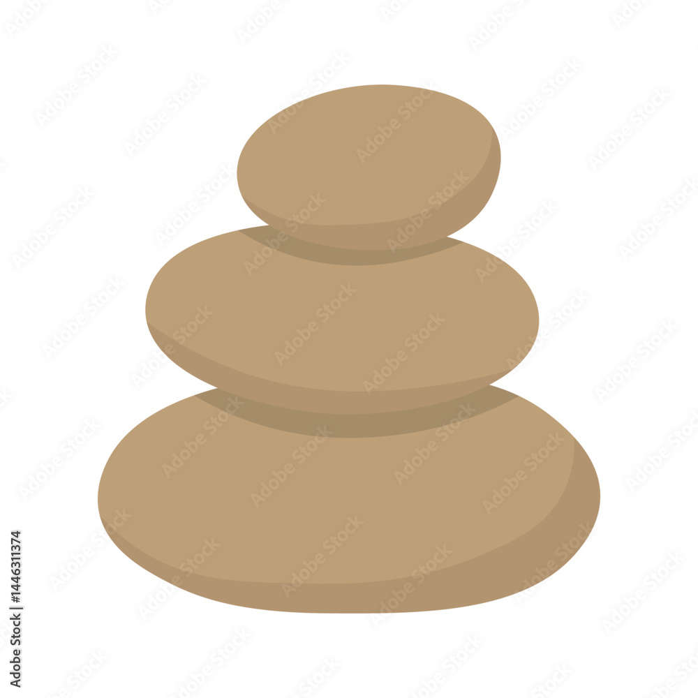 Flat cartoon stack of smooth zen stones. Calm relaxing symbol for yoga, spa and meditation scenes. Flat cartoon stack of smooth zen stones. Calm relaxing symbol for yoga, spa and meditation scenes.