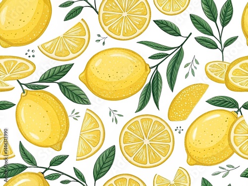 Bright lemon seamless pattern