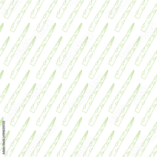 asparagus sprouts seamless pattern, organic healthy food wrapping paper design, product packaging vector background