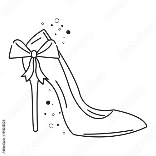 High heel with bow. Vector