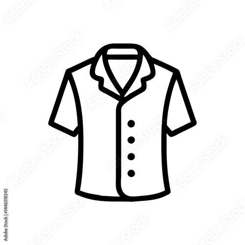 Linen shirt, lightweight summer wear, thin line vector icon with transparent background