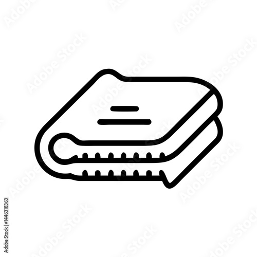 Linen fabric, eco-friendly textile material, thin line vector icon with transparent background
