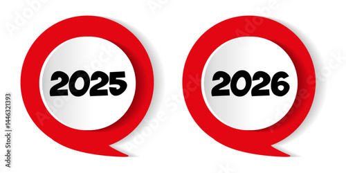Upcoming years 2025 and 2026 represented in modern design emphasizing the transition toward future events and trends