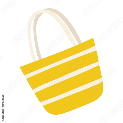 Stylish yellow striped tote bag perfect for beach outings and casual trips