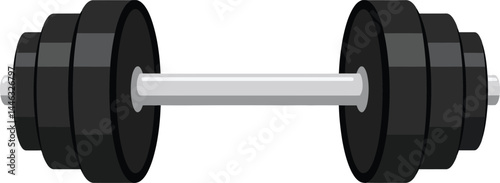 Dumbbell fitness equipment for strength training and muscle building vector illustration 