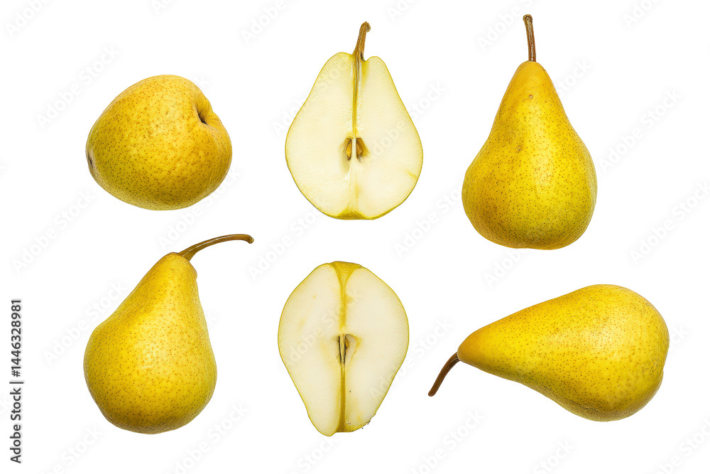 Low-angle pear, no background, speckled texture Low-angle pear, no background, speckled texture