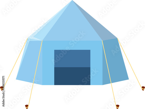 Colored camping tent icon. Vector