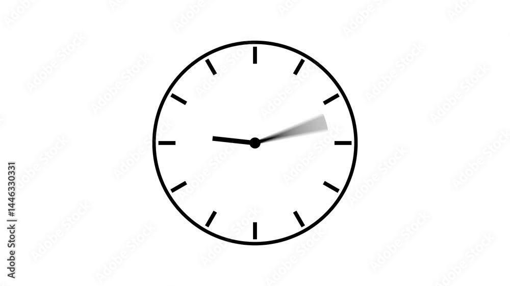 Minimalist Clock Isolated Countdown Animation Minimalist Clock Isolated Countdown Animation