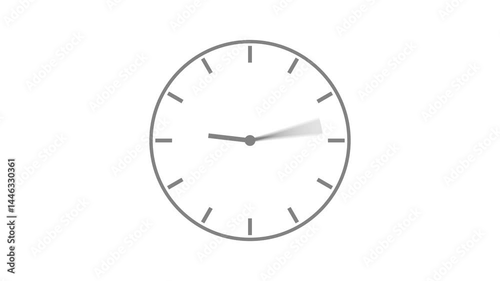 Minimalist Clock Isolated Countdown Animation
