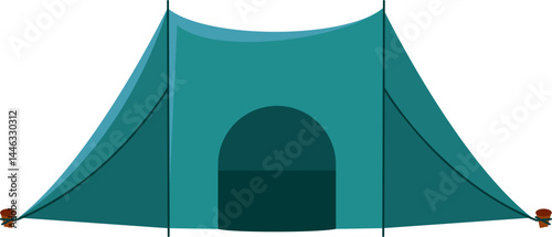 Colored camping tent icon. Vector