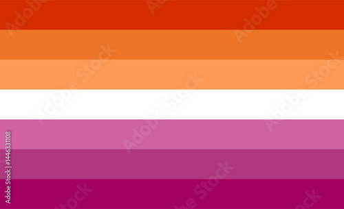 New Lesbian Pride flag with seven minimalist stripes