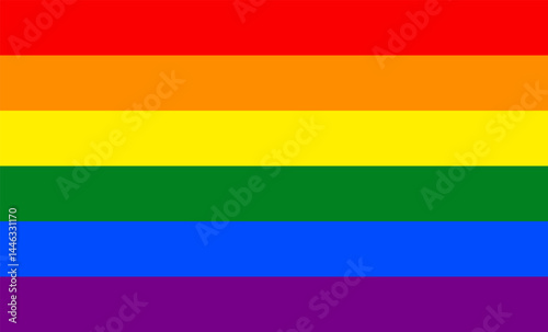 Vector illustration of the minimalist rainbow pride flag isolated on a transparent background.