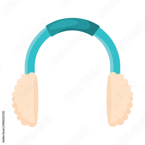 Turquoise winter earmuffs. Vector