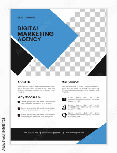 Corporate business flyer, modern business flyer template, abstract business flyer, editable vector template design.