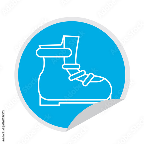 Ski boots winter equipment. Vector