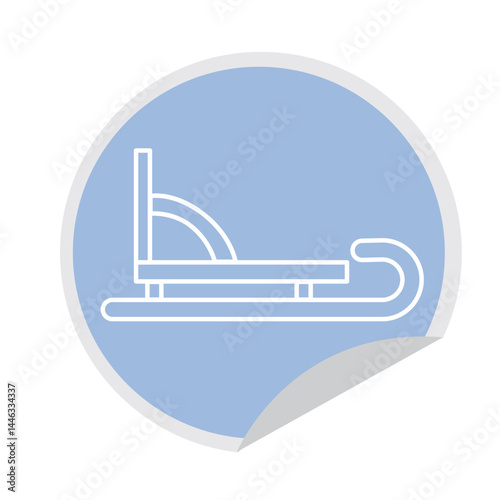 Luge winter sports icon. Vector