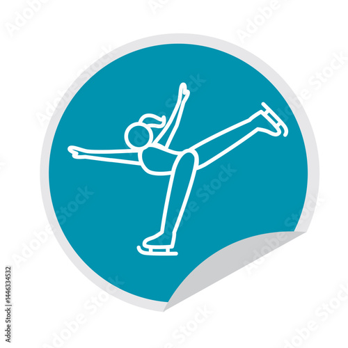 Figure skating pose icon. Vector