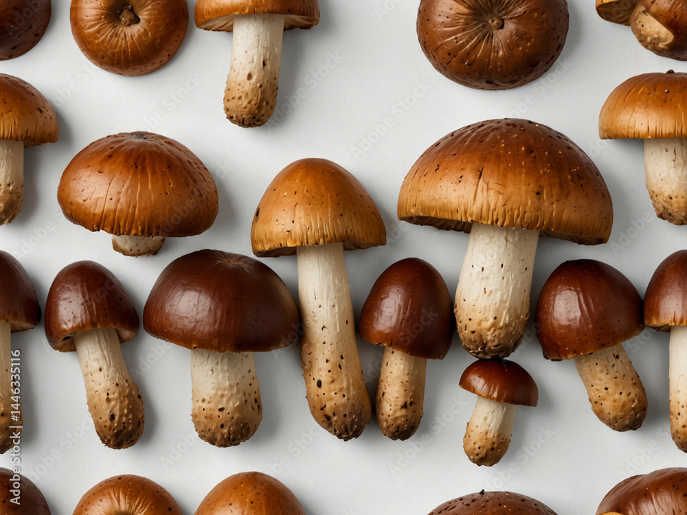 Mushroom on a light background, close-up. Created using generative AI tools
Mushroom on a light background, close-up. Created using generative AI tools