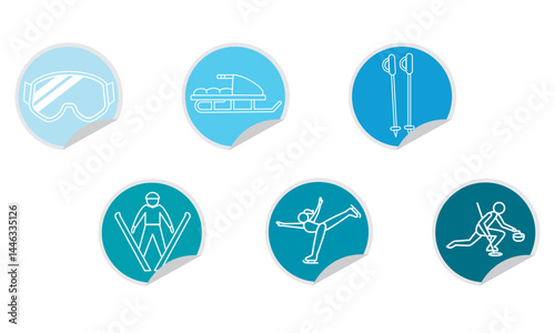 Winter sports icons pack.Vector