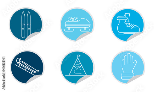 Winter sports icons pack.Vector