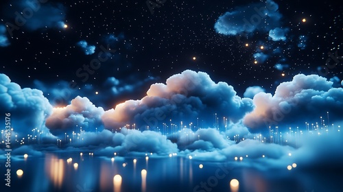 Fantasy night glowing sky images