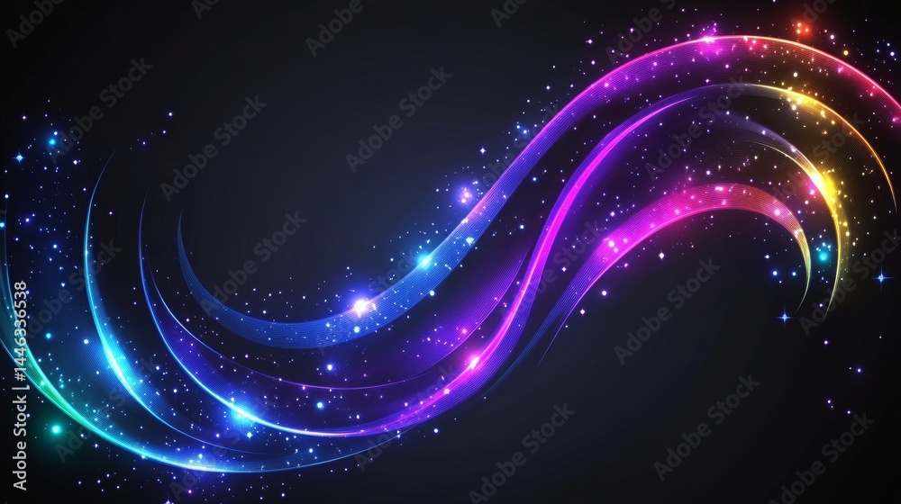 Obraz premium A delicate pastel dream light shines upon gentle holographic flows in the artwork Spectral Current, an illustration