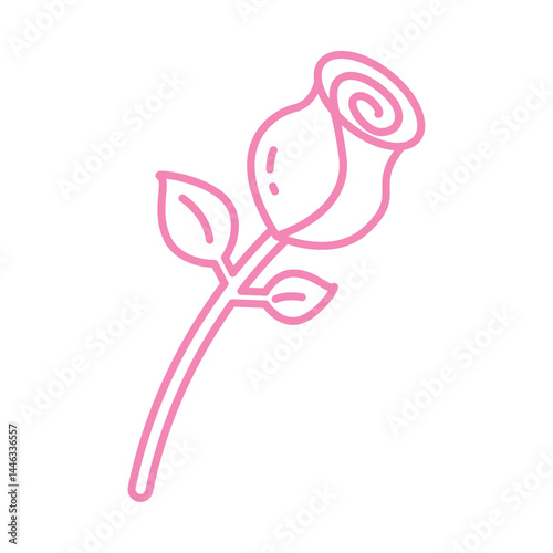 Red romantic rose. Vector