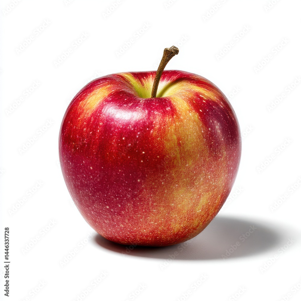 Red and yellow apple close up shot on white background Red and yellow apple close up shot on white background