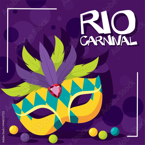 Rio carnival festive mask. Vector