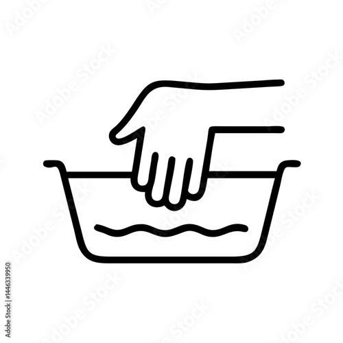 Hand washing, hygiene and health practice, thin line vector icon with transparent background