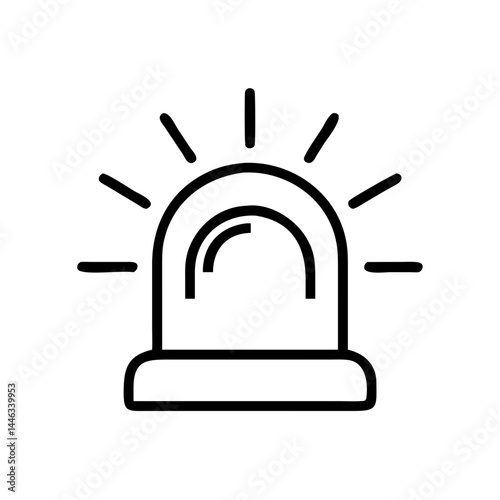 Alarm, warning or alert system symbol, thin line vector icon with transparent background