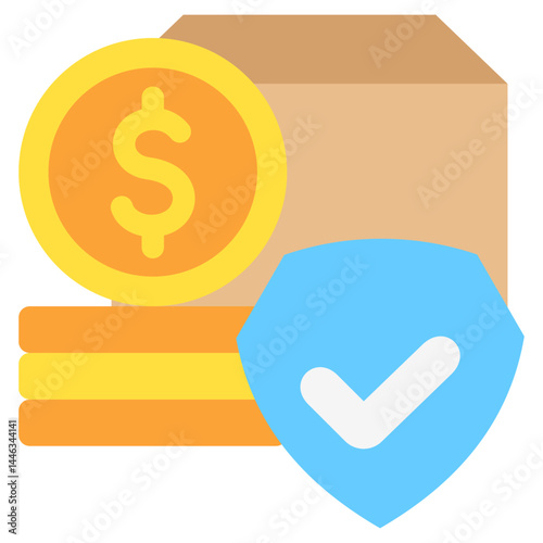 Defense System mini illustration flat color icon, use for trade wars, economy, business, finance, economic competition, UI, UX kit, app and web development, digital or print.