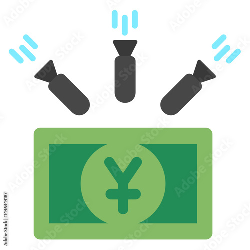 Embargo mini illustration flat color icon, use for trade wars, economy, business, finance, economic competition, UI, UX kit, app and web development, digital or print.