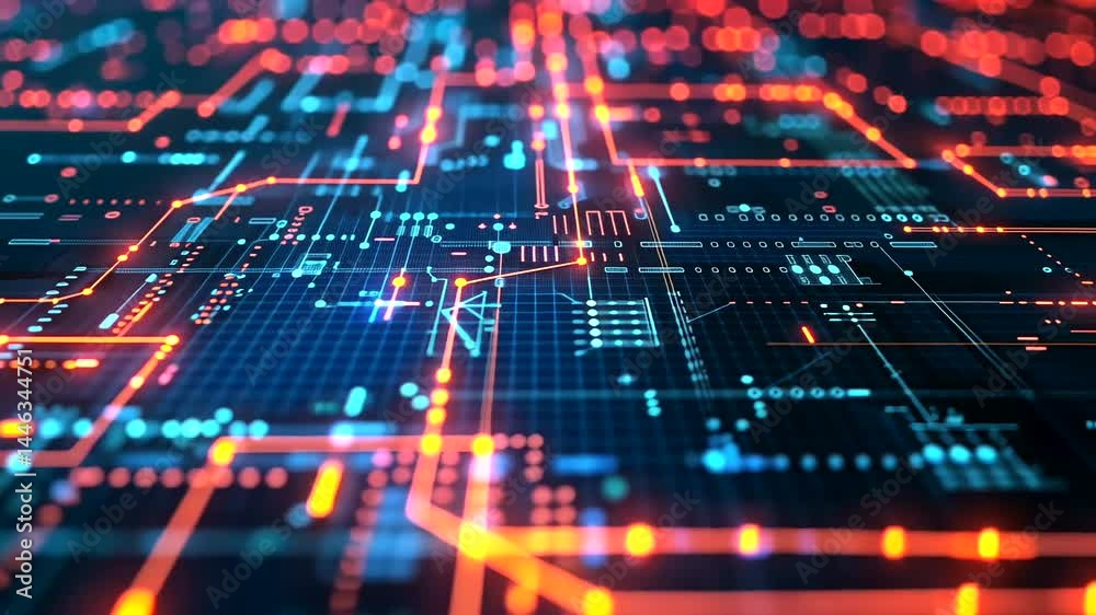 Intricate digital circuit network. Complex interwoven pathways Intricate digital circuit network. Complex interwoven pathways