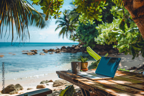 Working remotely as a digital nomad, I am fortunate to have opportunity to carry out my tasks while surrounded by breathtaking beauty of a serene and idyllic beach setting    