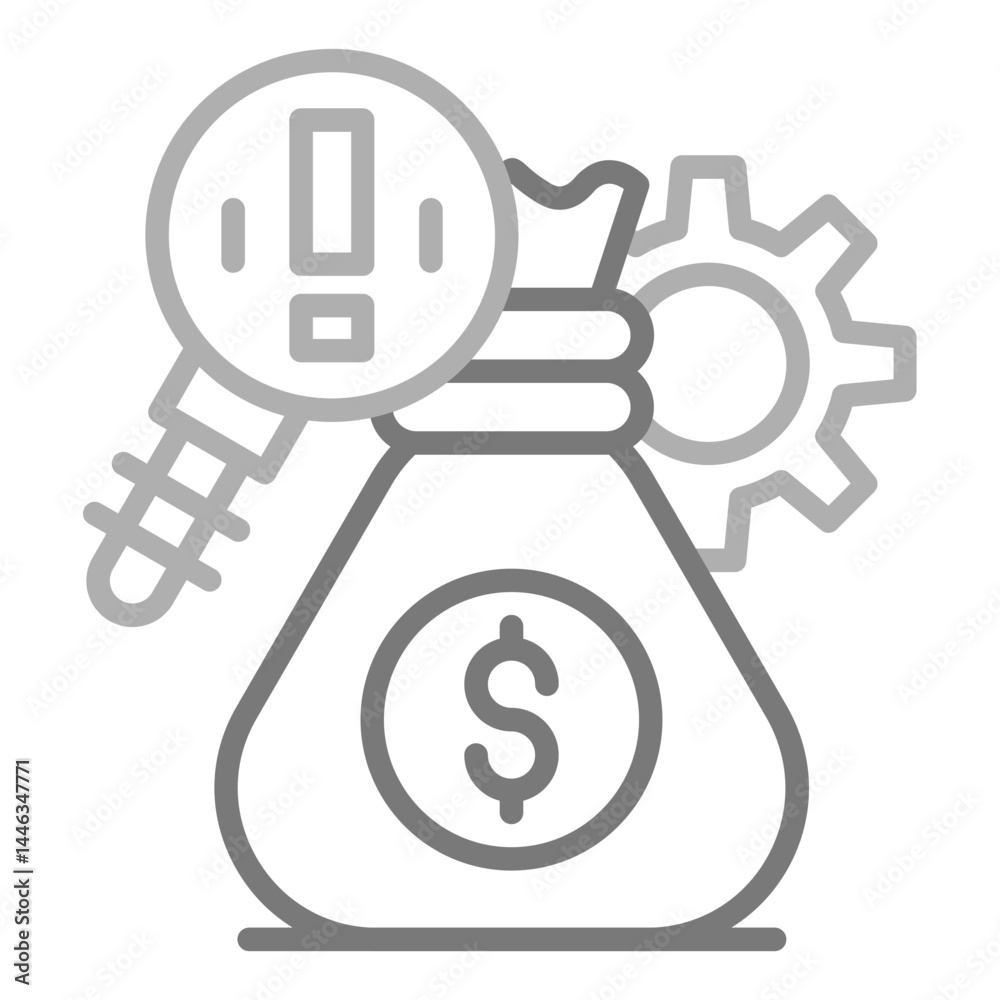 Loupe Money Icon Loupe Money Icon