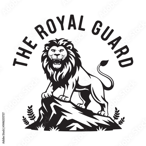 Powerful lion logo for The Royal Guard
