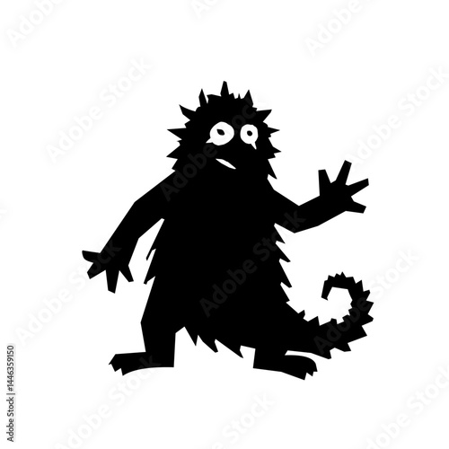 Monster Silhouette Black Abstract Illustration